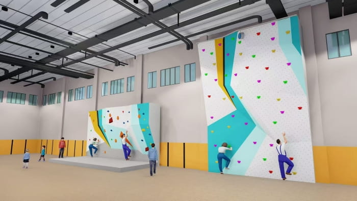Concept rendering: Climbing wall